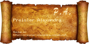 Preisler Alexandra névjegykártya